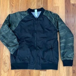 Reversible Color-Blocked Bomber Jacket.